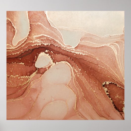 Luxe Vloeibare Kunst: Marmer-Ink Fusion Poster (Voorkant)