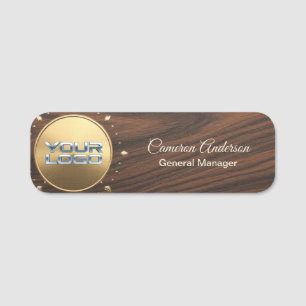 Luxe volledige houten gouden logo naamlabel naamplaatje