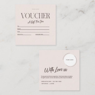 Luxe voucher Minimalist Gift Kaart Certificaat Notitiekaartje