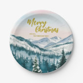 Luxe Vrolijke kerstbomen bos Goud script Vakantie Papieren Bordje (Voorkant)