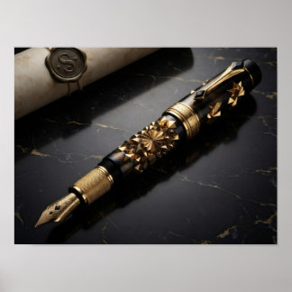 Luxe vulpen kunstprint poster
