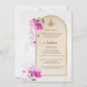 Luxe Walima-uitnodiging   Waterverf Hydrangea's Kaart