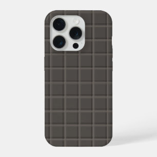 Luxe warme houtskool windowpane ruitjesprint iPhone 15 pro hoesje