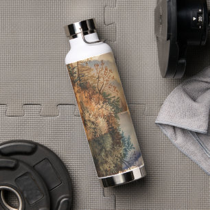 Luxe Watercolor Herfst Bergmeer Waterfles