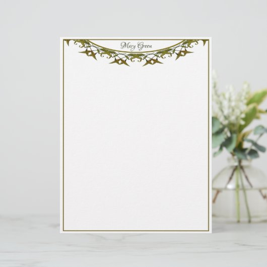 Luxe waterverf bladeren briefhoofd (Staand voorkant)