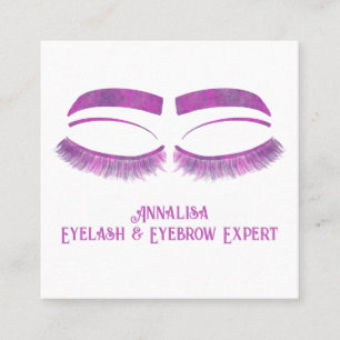 Luxe Waterverf Eyelash & Brow Beauty, Paarse Vierkante Visitekaartje