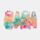 Luxe Waterverf Roze Blauw en Goud Abstract Bedankdoosjes (Uitgevouwen)