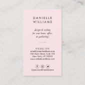 Luxe Waterverf Roze Florals Visitekaartje (Achterkant)