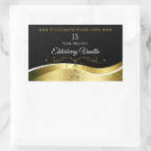 Luxe Wavy Gold Decor Donker Zwart Monogram Label (Tas)