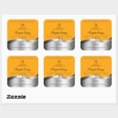 Luxe Wavy Silver Decor Sinaasappel Monogram Label (Vel)
