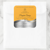 Luxe Wavy Silver Decor Sinaasappel Monogram Label (Tas)