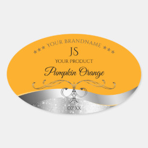 Luxe Wavy Silver Decor Sinaasappel Monogram Label