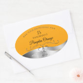 Luxe Wavy Silver Decor Sinaasappel Monogram Label (Envelop)