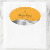 Luxe Wavy Silver Decor Sinaasappel Monogram Label (Tas)