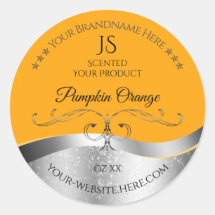 Luxe Wavy Silver Decor Sinaasappel Monogram Label
