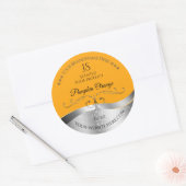 Luxe Wavy Silver Decor Sinaasappel Monogram Label (Envelop)