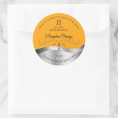 Luxe Wavy Silver Decor Sinaasappel Monogram Label (Tas)