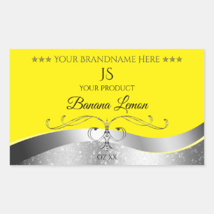 Luxe Wavy Zilver Decor Geel Monogram Label