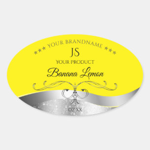 Luxe Wavy Zilver Decor Geel Monogram Label