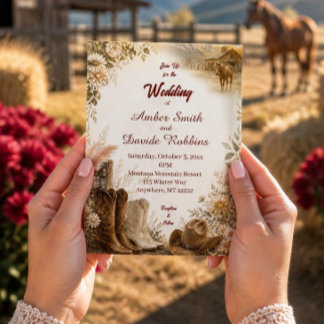 Luxe westerse ranch huwelijksuitnodiging van acryl uitnodigingen