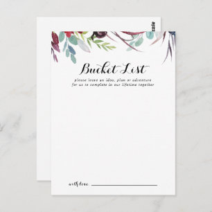 Luxe Whimsical Boho Wedding Bucket List-kaarten Briefkaart