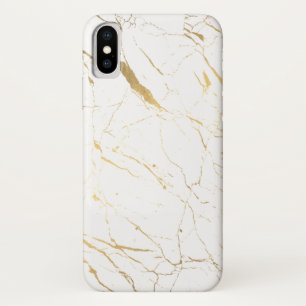 Luxe White en Gold Marble iPhone X Hoesje
