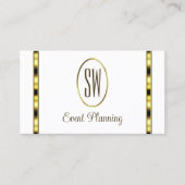 Luxe White en Gold met Monogram Professional Visitekaartje (Voorkant)