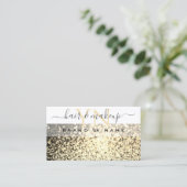 Luxe White Gold Sparkle Glitter Monogram Elegant Visitekaartje (Staand voorkant)