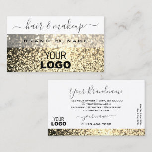 Luxe White Gold Sparkle Glitter Voeg Logo Elegant  Visitekaartje