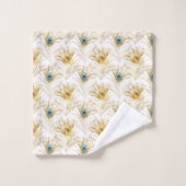 LUXE WHITE PEACOCK FEATHER TOWEL SET BAD HANDDOEK (Wasdoekje)