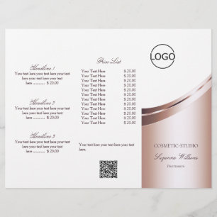 Luxe White Rose Gold Decor voeg Logo en QR-code to Flyer