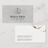 Luxe wijnfles en vlek visitekaartje (Voorkant / Achterkant)