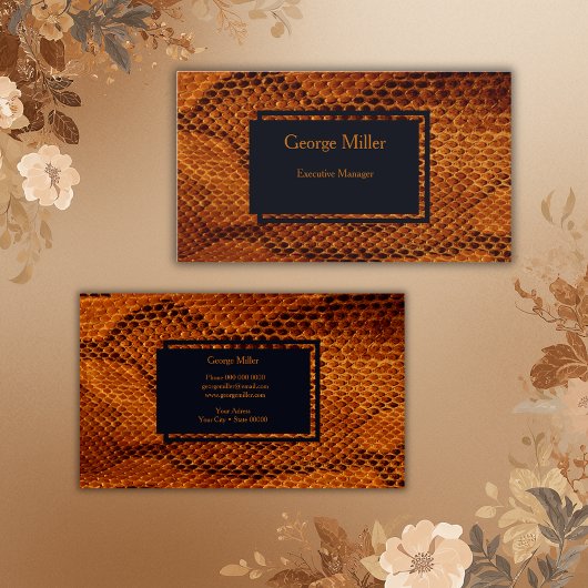 Luxe wilde slang huid dier visitekaartje