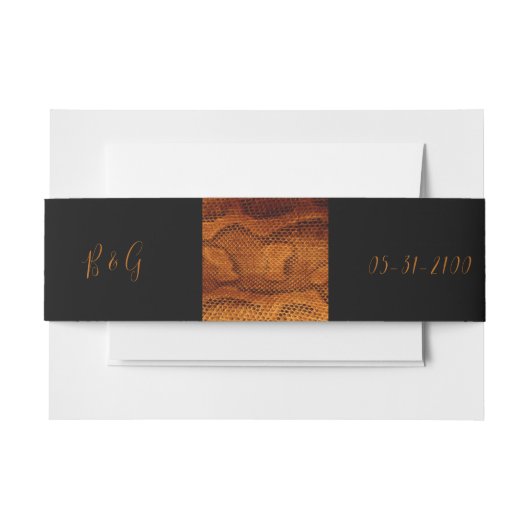 Luxe Wilde Snake huid Dier Bruiloft Uitnodigingen Wikkel (Voorkant Voorbeeld)