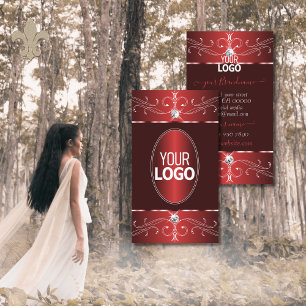 Luxe Wine Red Burgundy  versieringen met Logo Visitekaartje