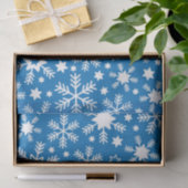 Luxe Winter Blue en witte kerstsnowflakes Tissuepapier (Geschenk)