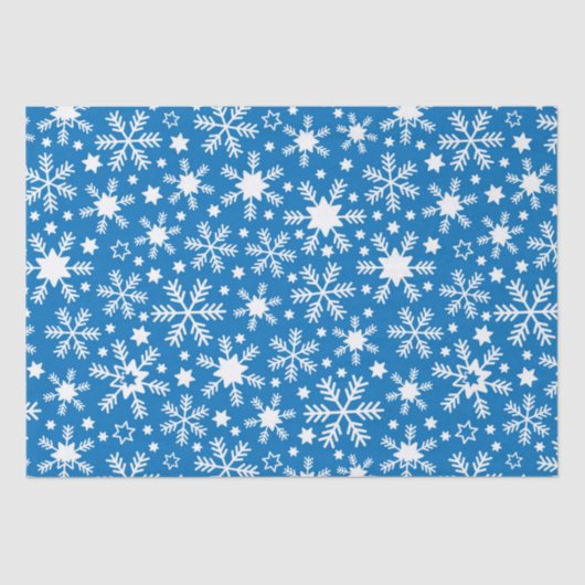 Luxe Winter Blue en witte kerstsnowflakes Tissuepapier (Voorkant)