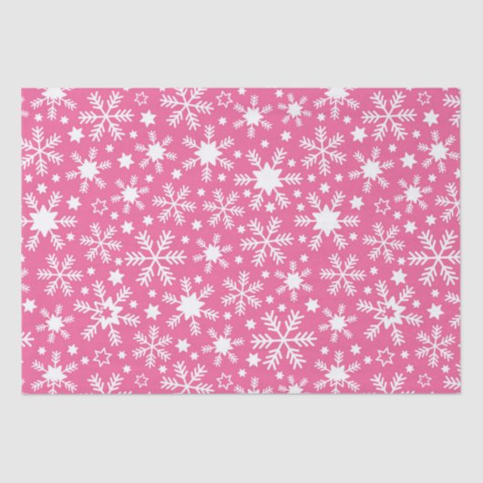 Luxe Winterroze en witte kerstsnowflakes Tissuepapier (Voorkant)