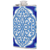 Luxe wit-blauw, Turks ornament. Heupfles (Links)
