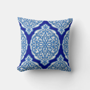 Luxe wit-blauw, Turks ornament. Kussen
