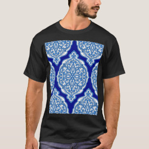 Luxe wit-blauw, Turks ornament. T-shirt