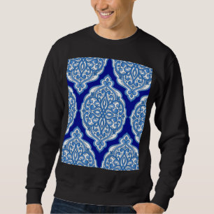 Luxe wit-blauw, Turks ornament. Trui