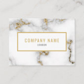 Luxe wit en goud marmer effect visitekaartje (Voorkant)