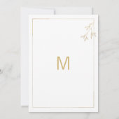 Luxe wit en goud minimalistisch verjaardagsfeest kaart (Achterkant)