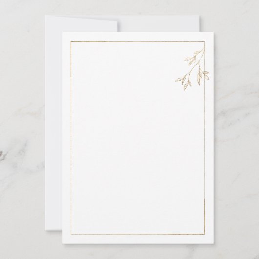 Luxe wit en goud minimalistische RSVP Kaart (Achterkant)
