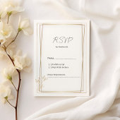 Luxe wit en goud minimalistische RSVP Kaart