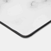 Luxe wit en grijs marmer textuur monogram bureaumat (Hoek)