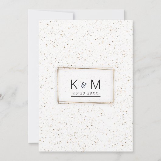 Luxe wit glam goud bloemenconfetti Bruiloft Kaart (Achterkant)