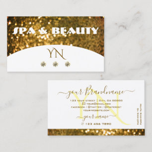 Luxe Wit Goud Glitter Glans Stijlvol Monogram Visitekaartje