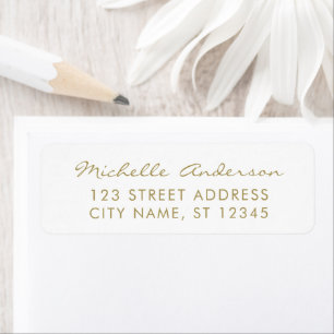 luxe wit goud minimal script retouradres etiket